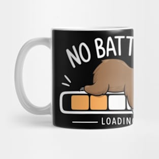 The image features a charming cartoon-style depiction. A brown sloth is the central character, positioned atop a loading bar(2) Mug